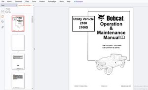 Bobcat 2100 2100S Utility Vehicle Operation &amp; Maintenance Manual 6901986 – PDF DOWNLOAD