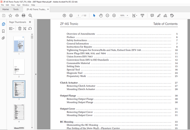 ZF-AS TRONIC 10-, 12- &amp; 16-speed without ZF-Intarder Trucks &amp; Buses Repair Manual - PDF DOWNLOAD