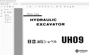 Hitachi Hydraulic Excavator UH09 Parts List Manual(P750-3)- PDF DOWNLOAD