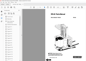 BT Prime-Mover Forklift RR-40 REACH TRUCK Parts Manual – PDF DOWNLOAD