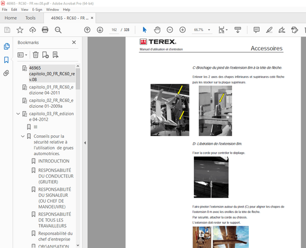 Terex Grue Sur Pneues RC60 Utilisation et entretien – PDF DOWNLOAD