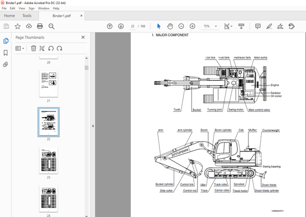 Hyundai R140LC-9S (Brazil) Crawler Excavator Service Manual 2023 PDF