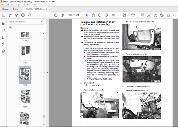 Komatsu WA470-6R,WA480-6R Wheel Loader Repair Service Manual SMEW4706R0-00 - PDF DOWNLOAD