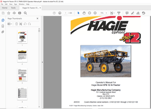 Hagie Hi-Tractor STS 12 Sprayer Operator’s Manual 493533 – PDF DOWNLOAD