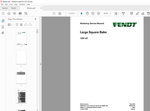 Fendt Large Square Baler 1290 UD Workshop Service Manual – PDF DOWNLOAD