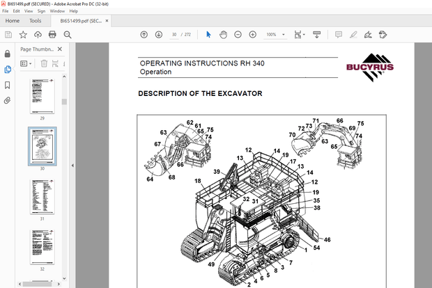 Cat Bucyrus RH 340 Hydraulic Excavator Operating Instructions Manual BI651499 – PDF DOWNLOAD