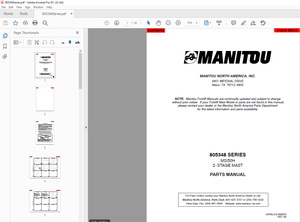 Manitou Forklift 805348 SERIES MSI50H 2-STAGE MAST Parts Manual  – PDF DOWNLOAD