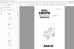 Sakai Asphalt Vibrating Roller CR270 Engine Honda GX610 Parts Manual – PDF