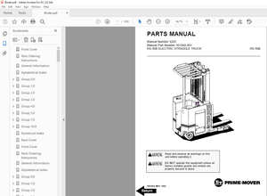 BT Prime-Mover Forklift RS-50B ELECTRIC STRADDLE TRUCK PARTS MANUAL- PDF DOWNLOAD