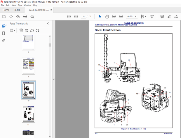 Bendi Landoll B3-30 ACDS Series 5 Articulated Counterbalance Forklift Maintenance Manual- 