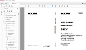 KCM 95ZV WHEEL LOADER SHOP MANUAL 93215-00226 - PDF DOWNLOAD
