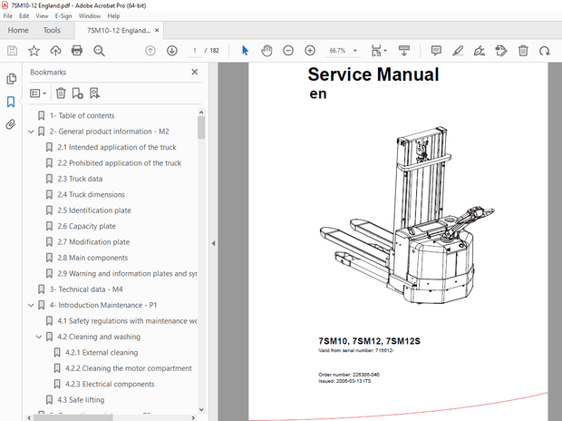 Toyota Forklift 7SM10 7SM12 7SM12S Service Manual - PDF DOWNLOAD