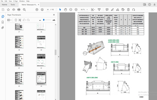 Merlo Telescopic Handlers 2013 Attachments CAT13-00 – PDF DOWNLOAD