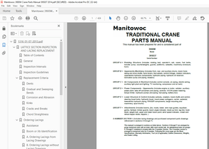 Manitowoc Traditional Crane 3900W Parts Manual 395037 – PDF DOWNLOAD