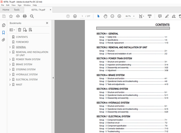 Hyundai Forklift 60/70L-7A Service Manual 2023 – PDF DOWNLOAD