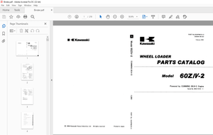 Kawasaki WHEEL LOADER 60z/v-2 PARTS CATALOG Manual – PDF DOWNLOAD