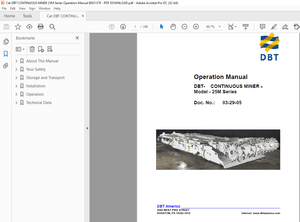 Cat DBT CONTINUOUS MINER 25M Series Operation Manual BI631379 - PDF DOWNLOAD