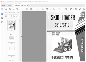 Gehl SL3310 Gasoline SL3410 Diesel Skid Loader Operator’s Manual 903418 – PDF DOWNLOAD