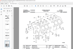 MTU Diesel Engine 12V 2000 G65 Parts Manual 12V2000G65-00DE PDF DOWNLOAD