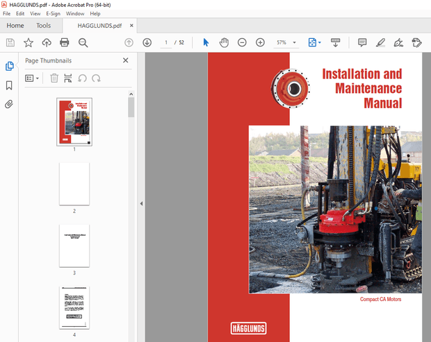 CAT Hagglunds Compact CA Motors EN411-14h Installation &amp; Maintenance Manual - PDF DOWNLOAD 