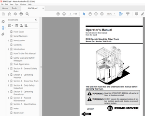 BT Prime-Mover Forklift RCX25,RCX30C,RCX30,RCX35 RCX40,RCX45,RCX50 Operator’s Manual – PDF DOWNLOAD