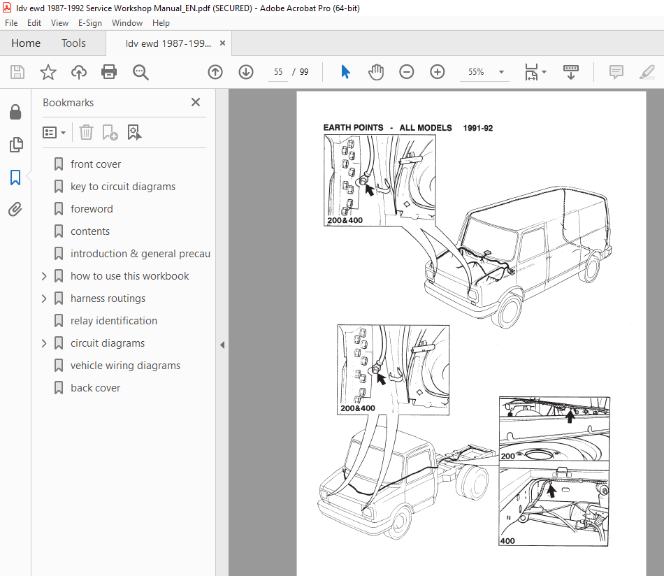 LDV Electrics 1 Vehicle Wiring 1987-1992 Service Workbook Manual - PDF ...