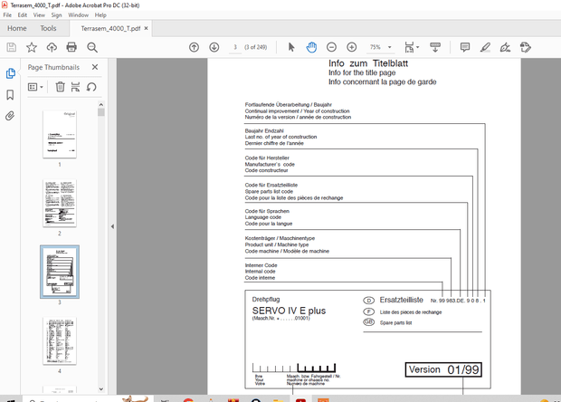 Pottinger Tractor TERRASEM 4000 T Spare Parts Manual – PDF DOWNLOAD