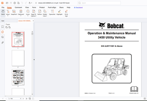 Bobcat 3450 Utility Vehicle Operation &amp; Maintenance Manual - PDF DOWNLOAD