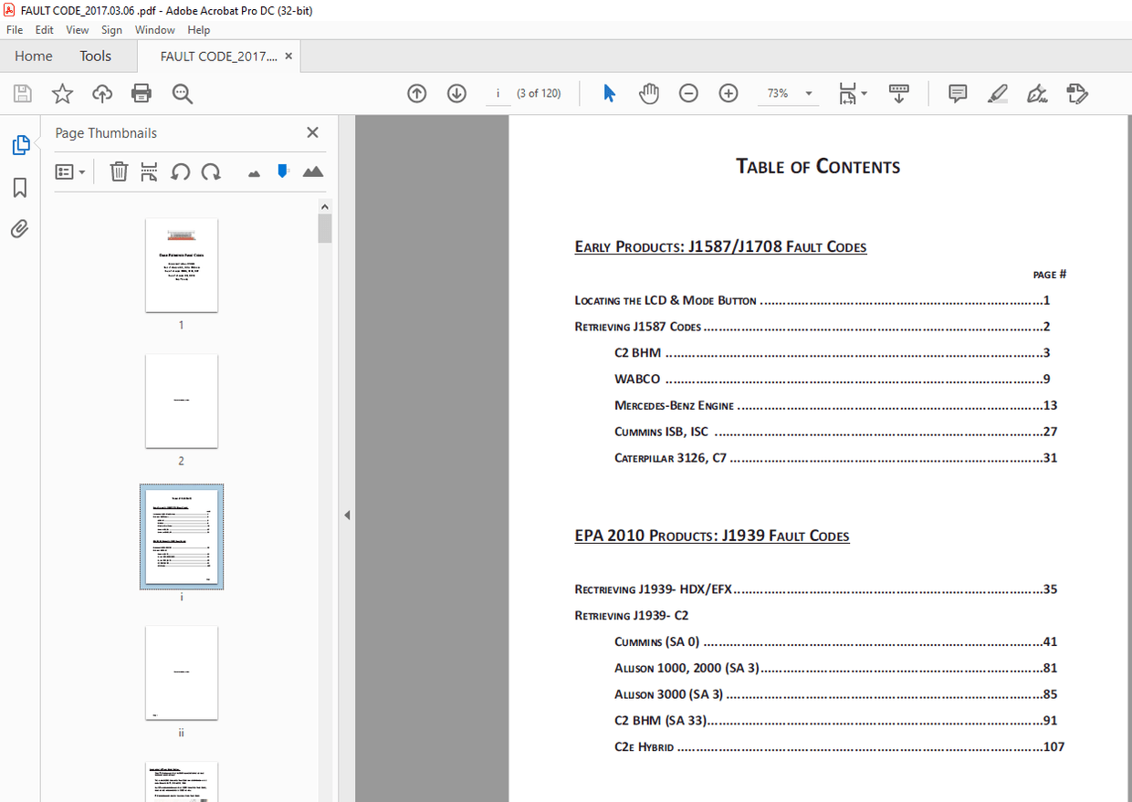 Tablet Code 1587 Thomas Built Buses J1587/J1708 FAULT CODES Manual – PDF DOWNLOAD