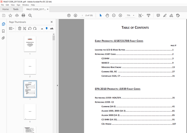 Thomas Built Buses J1587/J1708 FAULT CODES Manual – PDF DOWNLOAD