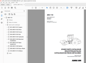 Ammann ARS 110 Single Drum Roller Parts Catalogue Manual 3038900 PDF