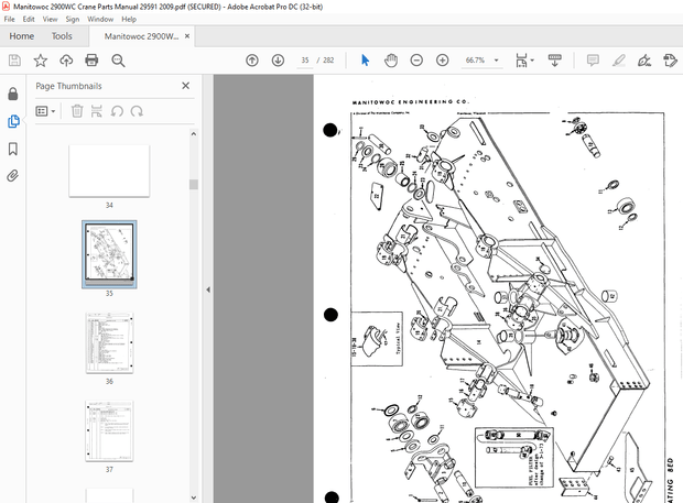 Manitowoc Traditional Crane 2900WC Parts Manual SN 29591 – PDF DOWNLOAD
