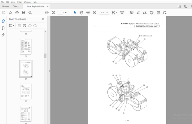 Sakai Asphalt Roller R2H-2 Operation &amp; Maintenance Manual PDF