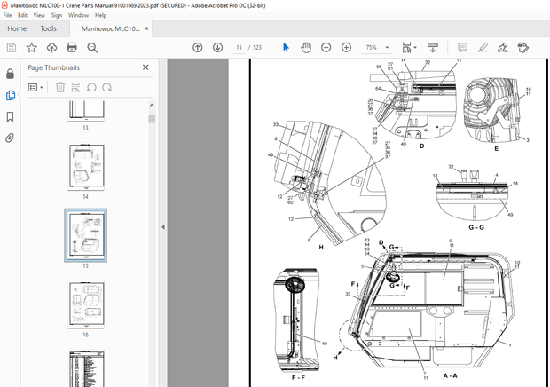 Manitowoc Crane MLC100-1 Parts Manual SN 91001089 – PDF DOWNLOAD