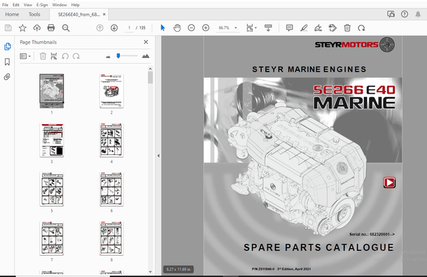 Steyr SE266E40 Marine Engines Parts Manual _682320001 – PDF DOWNLOAD