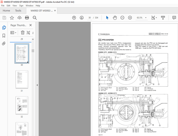 Kubota Tractor M4950(DT) M5950(DT) M6950(DT) M7950(DT) Workshop Manual – PDF DOWNLOAD