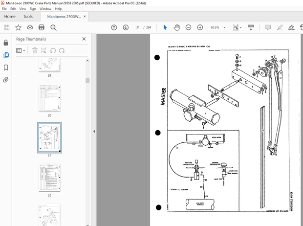 Manitowoc Traditional Crane 2900WC Parts Manual SN 29559 - PDF