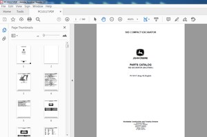John Deere 50D Compact Excavator Parts Catalog Manual PDF DOWNLOAD