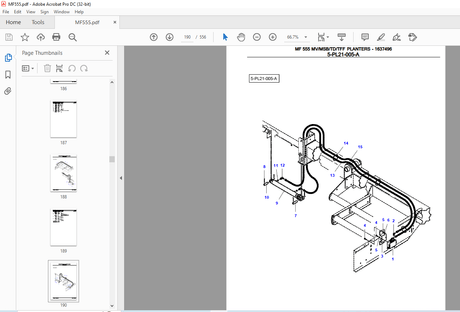 Massey Ferguson MF 555 MV/MSB/TD/TFF PLANTERS-1637496 Parts Manual - PDF DWONLAOD