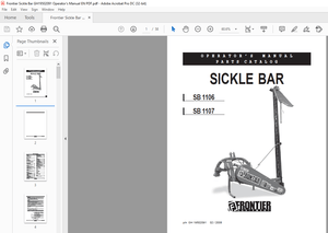 Frontier Sickle Bar SB 1106 SB 1107 Operator’s Parts Catalog Manual(GH19502091) – PDF DOWNLOAD