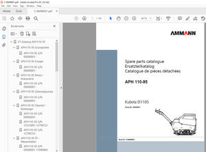 Ammann APH 110-95 Kubota D1105 Parts Manual SN 00000001 – PDF DOWNLOAD