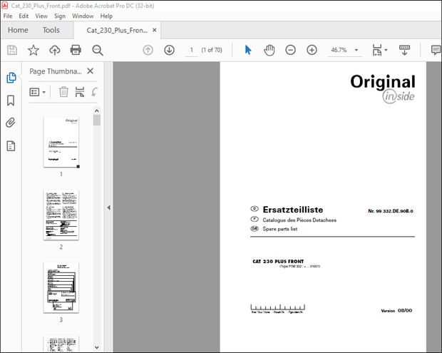 Pottinger Tractor Mower CAT 230 PLUS FRONT Spare parts list Manual – PDF DOWNLOAD