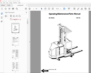 BT Prime-Mover OE-15C Electric Truck Operating Maintenance &amp; Parts Manual - PDF DOWNLOAD