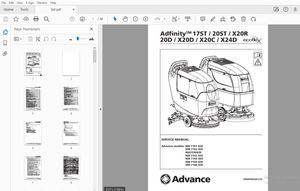 Advance Adfinity TM 17ST/20ST/X20R/20D/X20D/X20C/X24D Ecoflex Service Manual – PDF DOWNLOAD