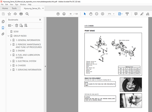 Hyosung Sense 50 Service Manual - PDF DOWNLOAD