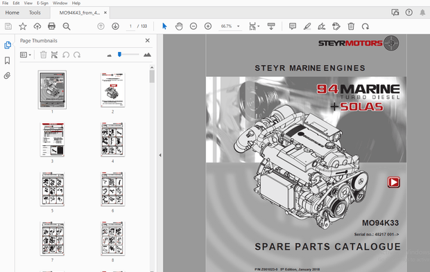 Steyr M094K33 Marine Turbo Diesel Solas Parts Manual_48217001 – PDF
