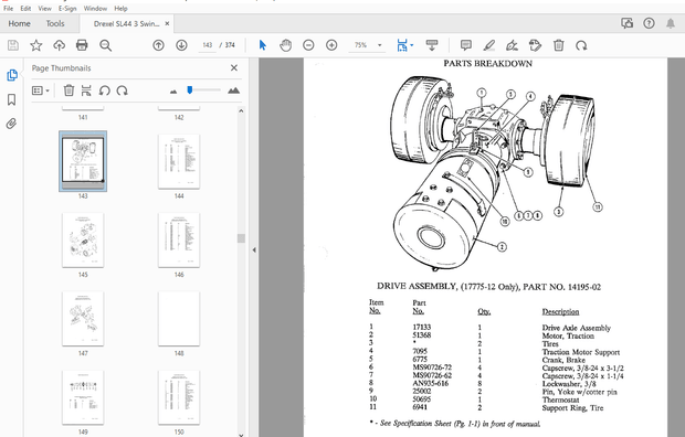 Drexel SL44/3 Swingmast Service &amp; Parts Manual 17775-11&amp;12 – PDF DOWNLOAD
