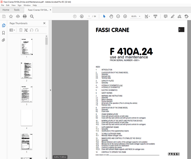 Fassi Crane F410A.24 Use and Maintenance Manual – PDF DOWNLOAD