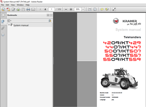 Kramer Telehandlers 4209 KT429 4407 KT447 5007 KT507 5507 KT557 5509 KT559 System Manual PDF DOWNLOA