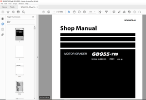 Komatsu GD955-7E0 Motor Grader Shop Manual SEN06978-00 - PDF DOWNLOAD